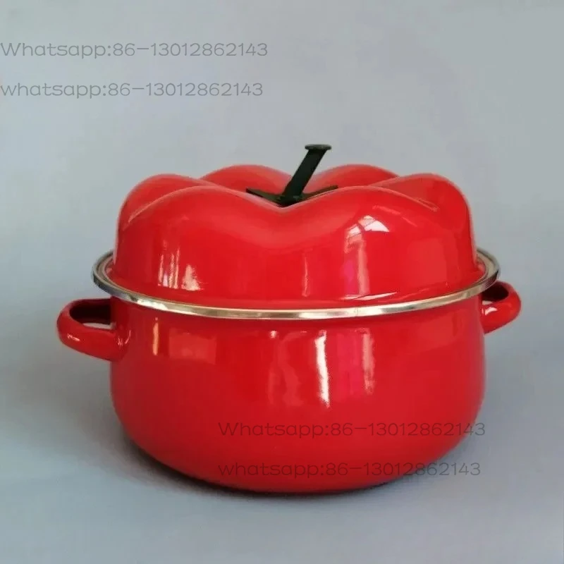Durable Porcelain Tomato Pot with Heating Function for Soup and Stew, 18cm/20cm/22cm
