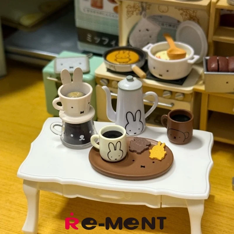 

Подлинная Re-Ment Miffy Rabbit's, натуральная кухня, миниатюрный игровой домик, глухая коробка, орнамент, аниме-фигурка, модель, игрушки, подарки
