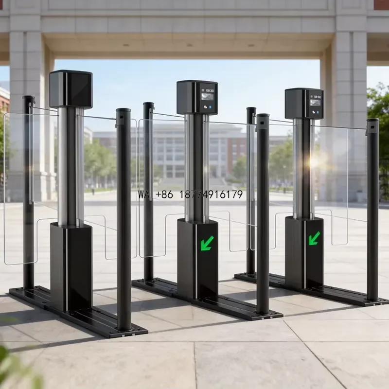 wmwmnu 3D Luxury Face & RFID Card Attendance System Pedestrian Access Control Security Swing Barrier Gate Turnstile forOEM