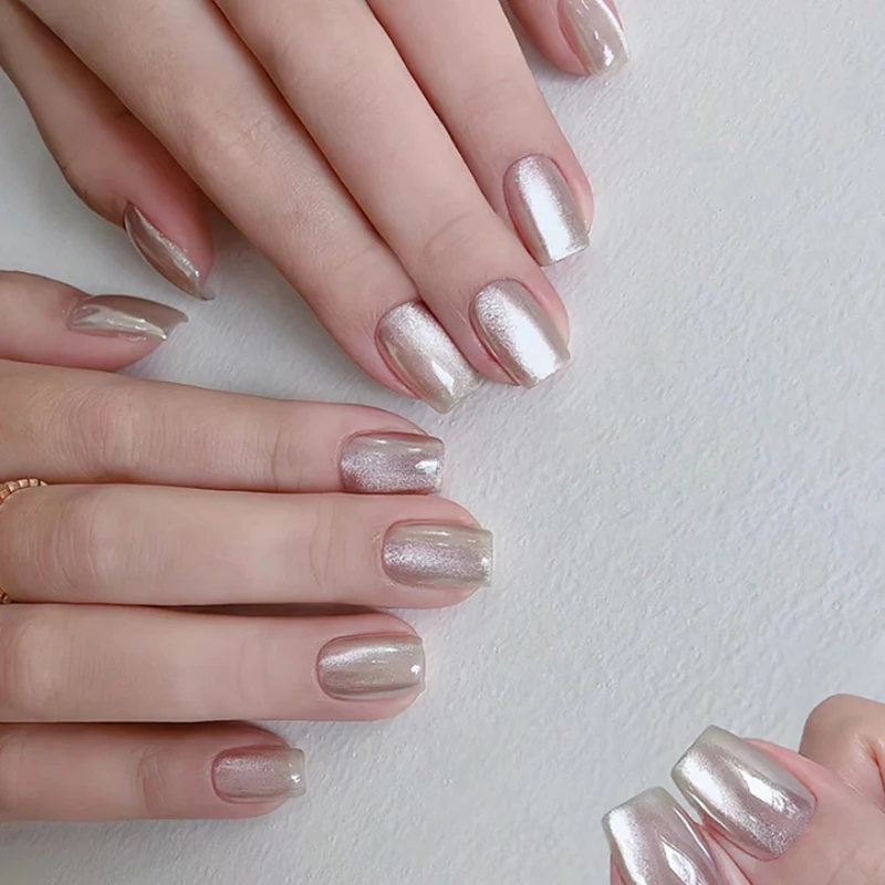 ضغط قصير على الأظافر ، عيون الشفق القطني ، زخرفة راقصة الباليه النقية ، أظافر صناعية يمكن ارتداؤها ، أطراف أظافر بغطاء كامل ، فن ، 30 ~