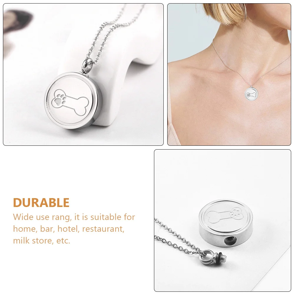 

Titanium Steel Pet Urn Necklace for Ashes Memorial Pendant Cremation Jewelry Gift for Loved Print Diffuser Necklace