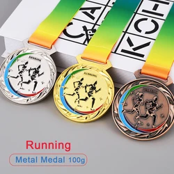 Marathon Medal Trophy Award Medals With Ribbon Running Medal Runner Gold Silver Bronze Sports Souvenir School Match Prize Gift