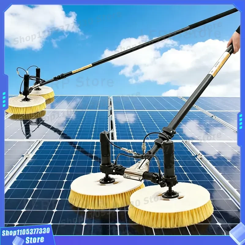 Automatic Solar Panel Roof Cleaning System Eco Friendly Aluminum Brush Nylon Bristles Battery Powered Cleaner for Home Garden