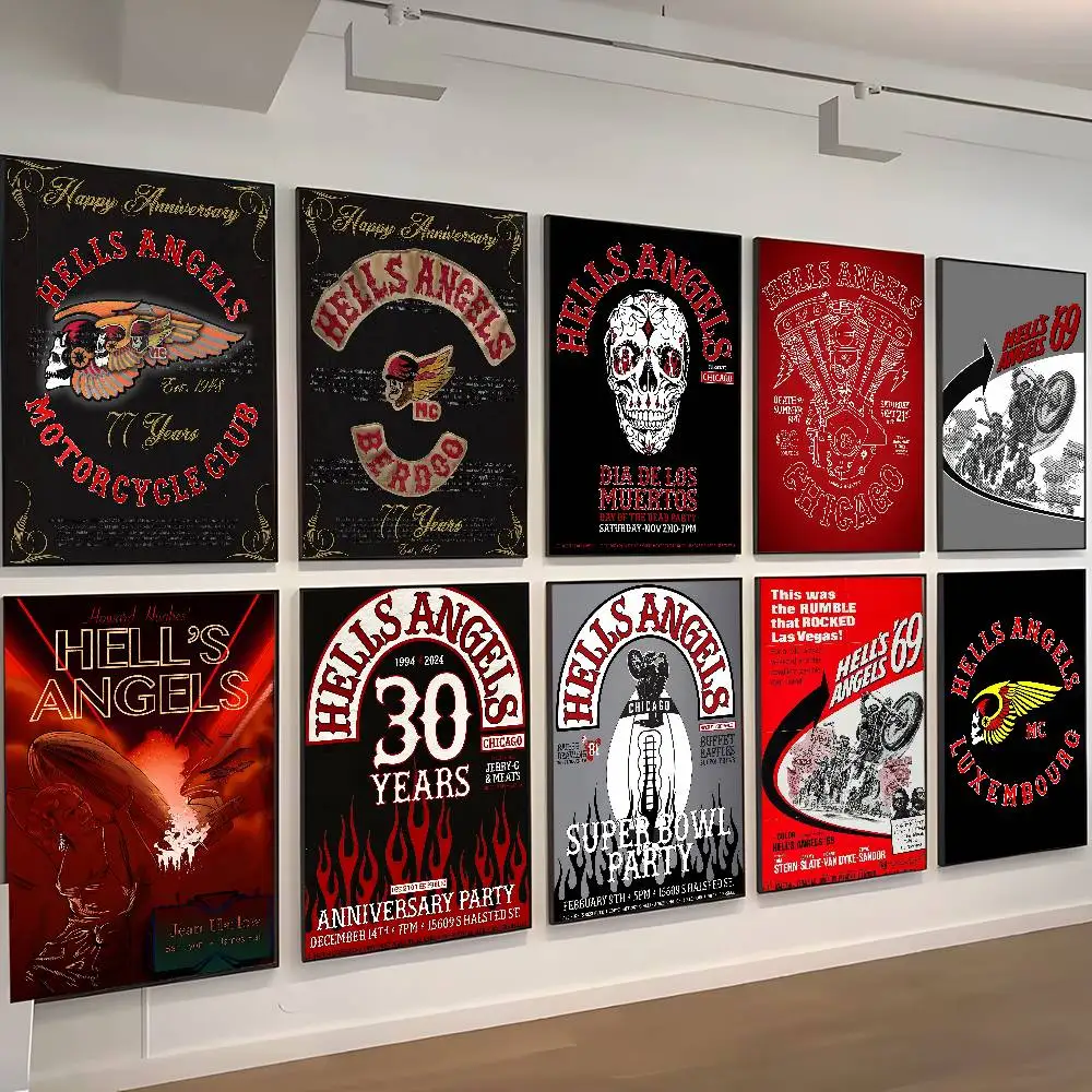 H-Hells A-Angels موتو الكلاسيكية خمر الملصقات خمر غرفة المنزل بار مقهى ديكور الشمال ديكور المنزل