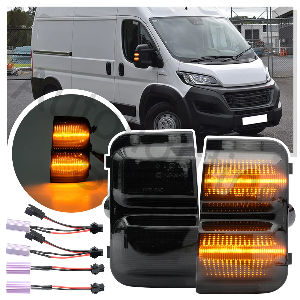 For Fiat Ducato Peugeot Boxer Citroen Jumper 2006-2023 Opel Movano RAM LED Turn Signal Side Mirror Lights Indicator Flasher Lamp