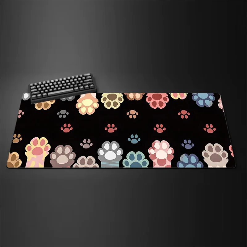 Kawaii Black Kitten Mouse Pad Large Cute Game Keyboard Mat XxL Computers Accessories Table Pad Girl Home Bedrooms Carpet Mats