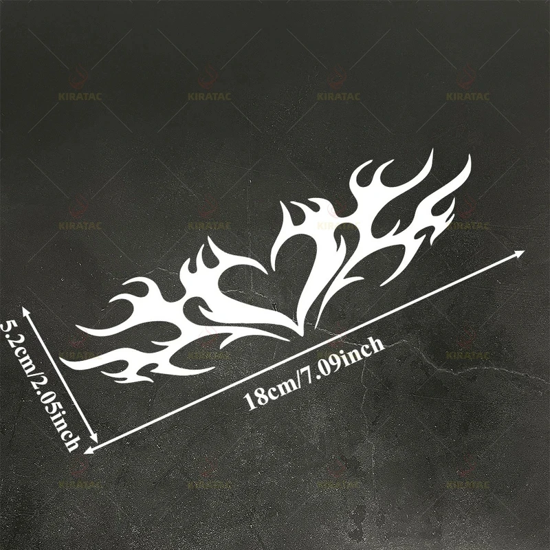 1pc Heart-shaped Flame Wing Waterproof Car Sticker for Window Motorcycle Fairing Helmet Old English Gothic Style Vinyl Decal