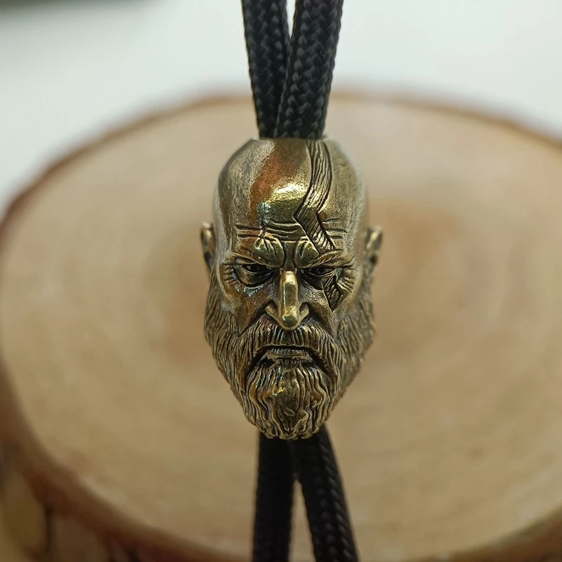 Long Bearded Spartan Warrior Brass Knife Beads EDC Outdoor DIY Paracord Woven Lanyard Pendants Bracelet Charms Jewelry Accessory