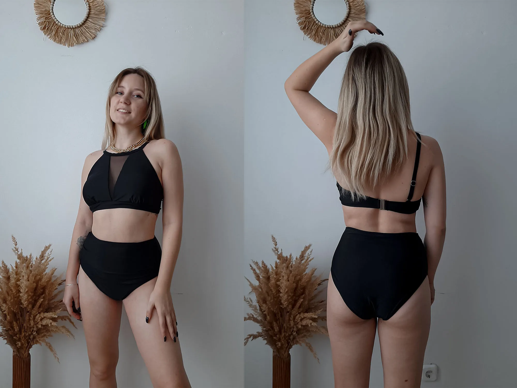 High Waist Bikini Set for Women 2023 Summer Two Pieces Solid Color Hollow Out Sexy Swimsuit Beach Bathing Suit Swimwear Women