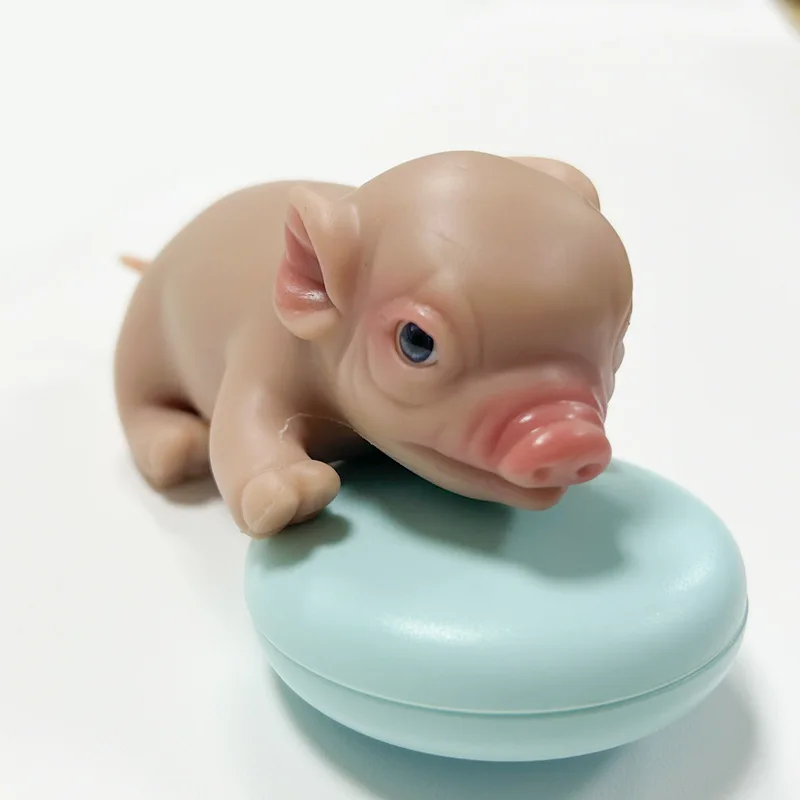 Cute Soft Silicone Reborn Doll Toy Simulation Mini Reborn Doll Naked Pig Toy Super Realistic Baby Pig Kids Play House Toys Gifts