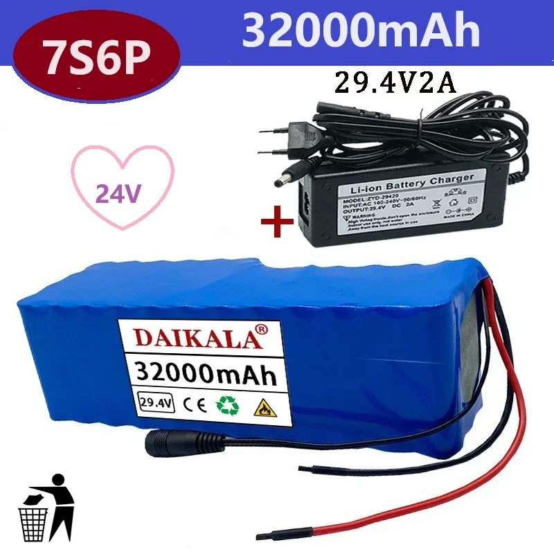 

7S6P 24V 29.4 V 80Ah Rechargeable Lithium Battery Charger Customized Plug Intelligent BMS Electric Boat, DIY Battery Pack