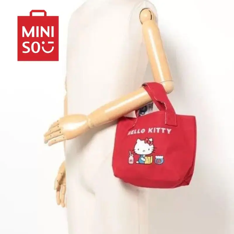 Borsa portaoggetti alla moda Sanrio Hello Kitty in stile retrò con ricamo Anime Cat borsa a una spalla abbinata al portafoglio dei cartoni animati