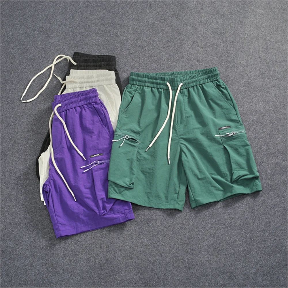 

Multi-bag cargo shorts men's summer thin loose plus-size casual quarter pants quick drying medium pants