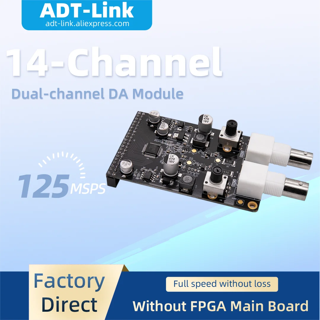 14-Channel Dual-channel DA Module Matching Black Gold FPGA Board Digital-to-Analog Converter Module (Without FPGA Main Board)