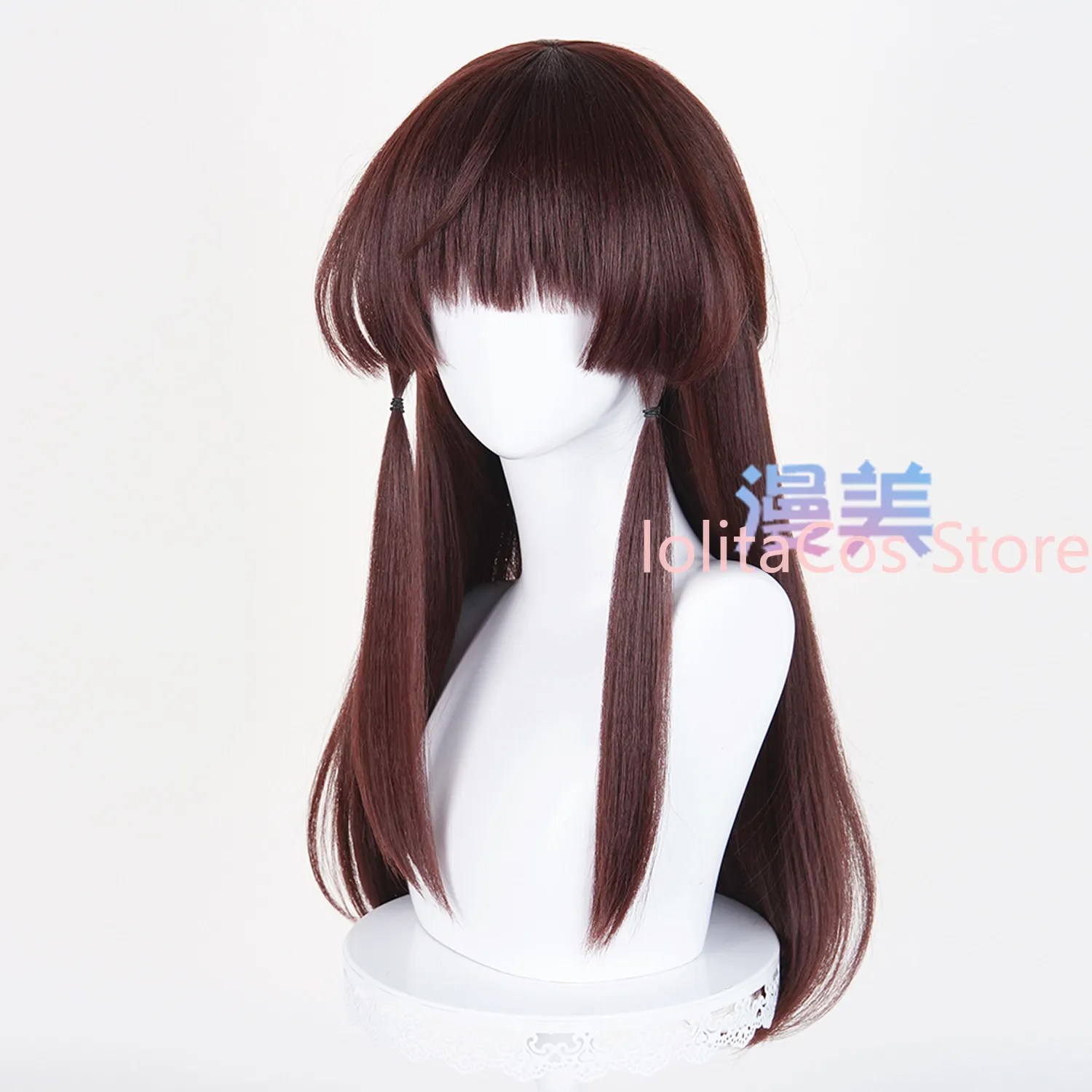 Touhou Project Hakurei Reimu Cosplay Wig Brown Long Hair Comic Con Props Role Play Accessory Women Coser Gift Halloween view 2