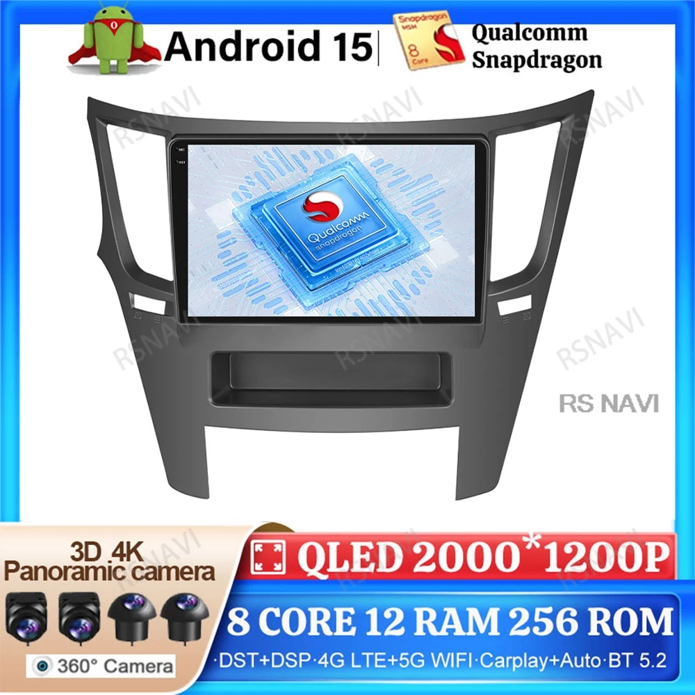 

Android 15 Car Radio For Subaru Outback 4 Legacy 5 2009-2014 RHD 4G LTE BT DSP Autoradio Viedo Player Qualcomm DVD GPS 5G WIFI