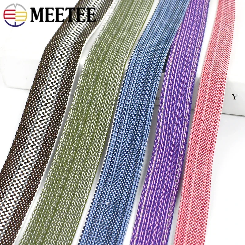 2/5/10M Meetee Cotton Webbing Jacquard Polyester Tape Bag Strap Ribbon Shoes Backpack DIY Sewing Clothes Bias Band Accessories