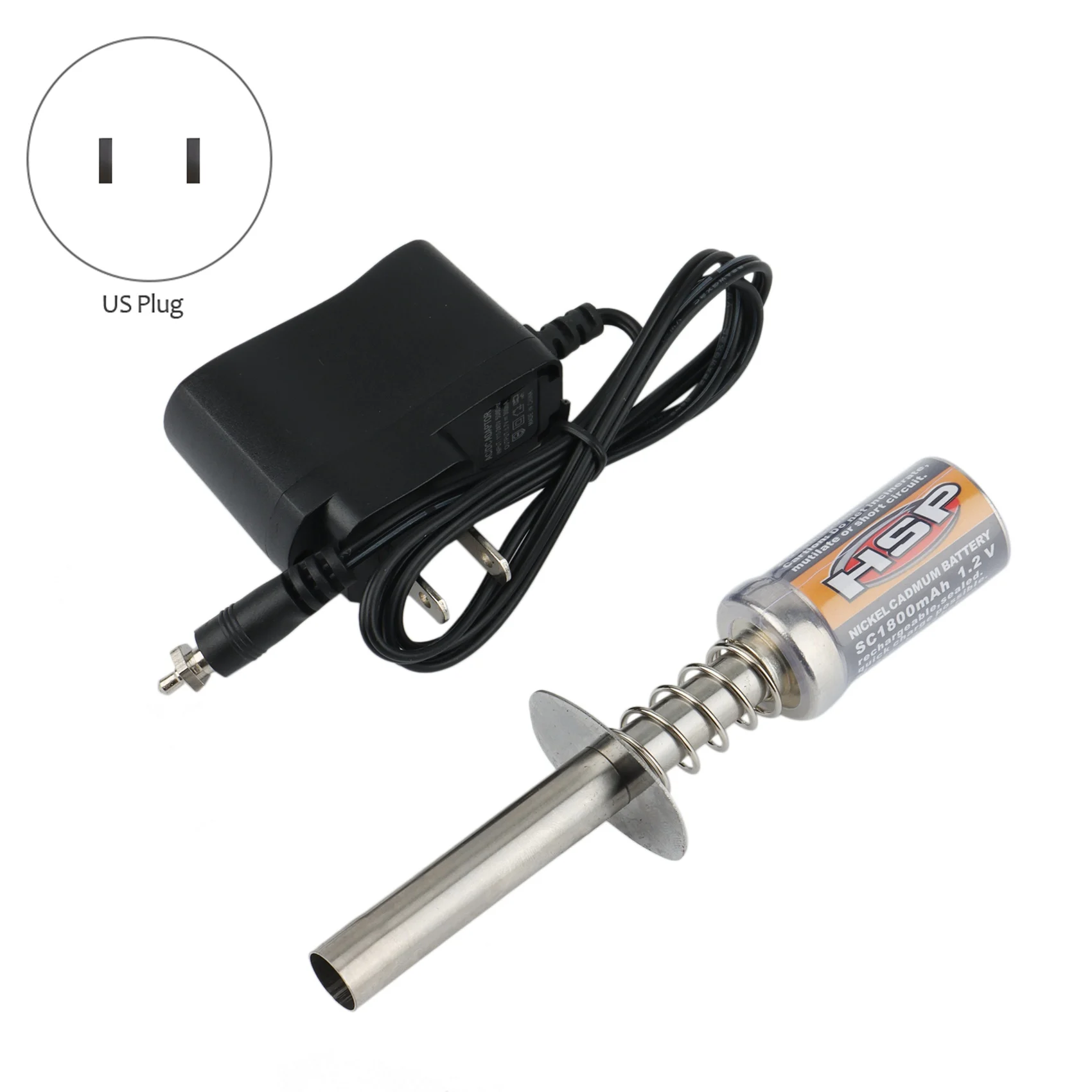 For 80141 HSP Glow Plug Starter Igniter AC Charger Ignition for Gas Nitro Engine Power 1/10 1/8 RC Car Engines,US Plug