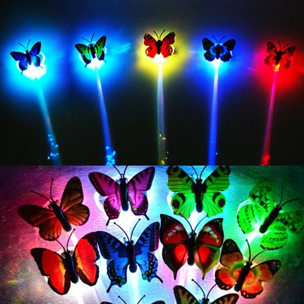 5pcs Luminous Butterfly Flash Hair Braid Led Flashing Hairclips Party Decor