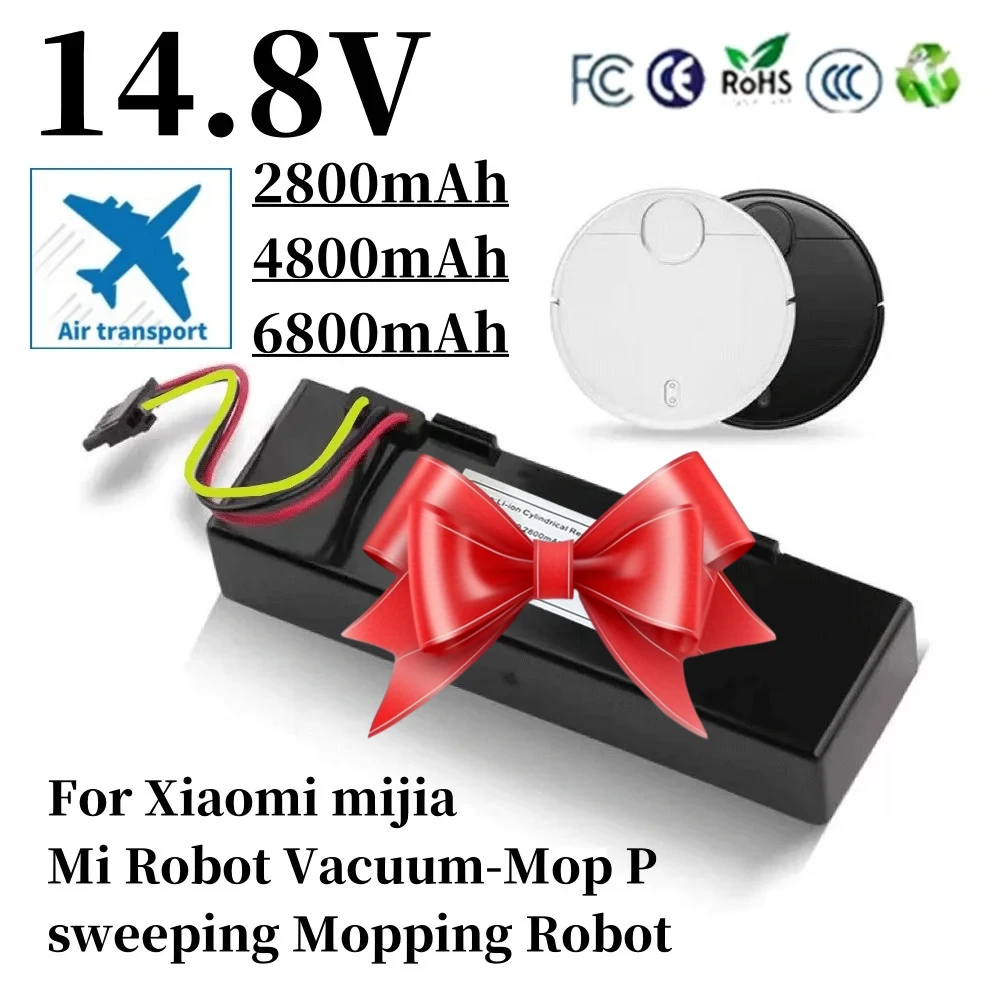 14.8V 6800mAh 18650 4S1P Sweeper Battery for Xiaomi Mijia Mi Robot Vacuum-Mop P Sweeping Mopping Robot STYTJ02YM Li-ion Battery