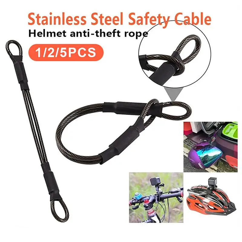 1/2/5PC Anti-theft Reminder Rope Motorcycle Bicycle Full HelmetStorageWire Rope Helmet Luggage Anti-theft Rope Outdoor Sport Use