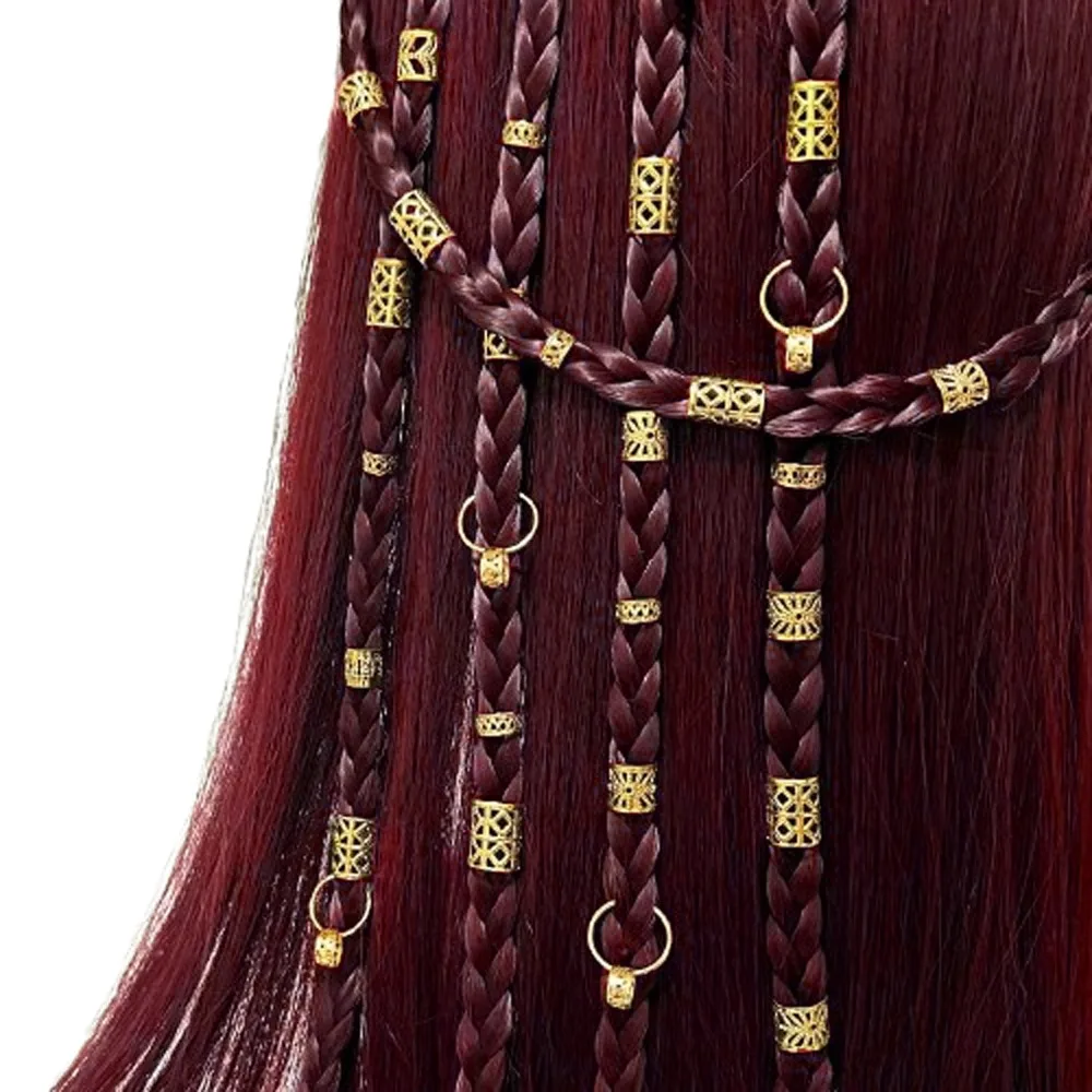 

80pcs Dread Locks Hollow Out Hair Ring Hair Braiding Metal Cuff Clips Dreadlocks Beads Charm Dirty Braids Hair Braid Tubes