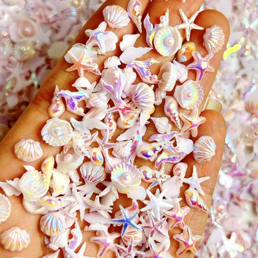 Resin Art Beach Theme - 30pcs Mixed Summer Beach Nail Rhinestone