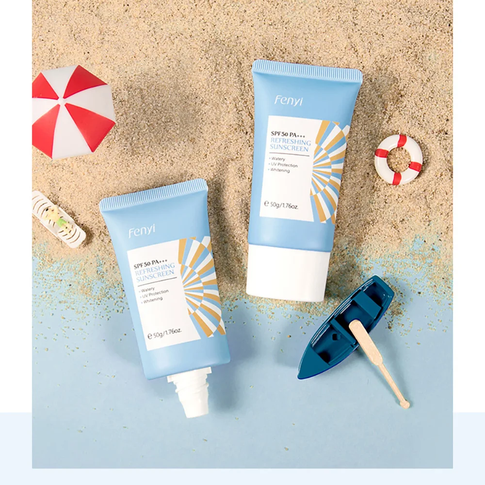 

FENYI Refreshing Sunscreen 50g –Hydrating Moisturizing Sunscreen Primer Brightening Tone Up Lightweight Lotion Texture Face Base