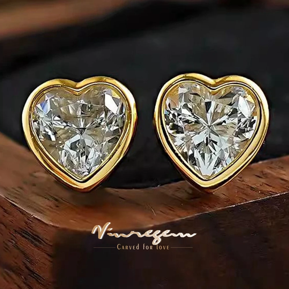 

Vinregem 7*7 мм 1,5 карата сердце огранки в лаборатории сапфир драгоценный камень серьги-гвоздики твердое серебро 925 пробы ювелирные изделия оптом