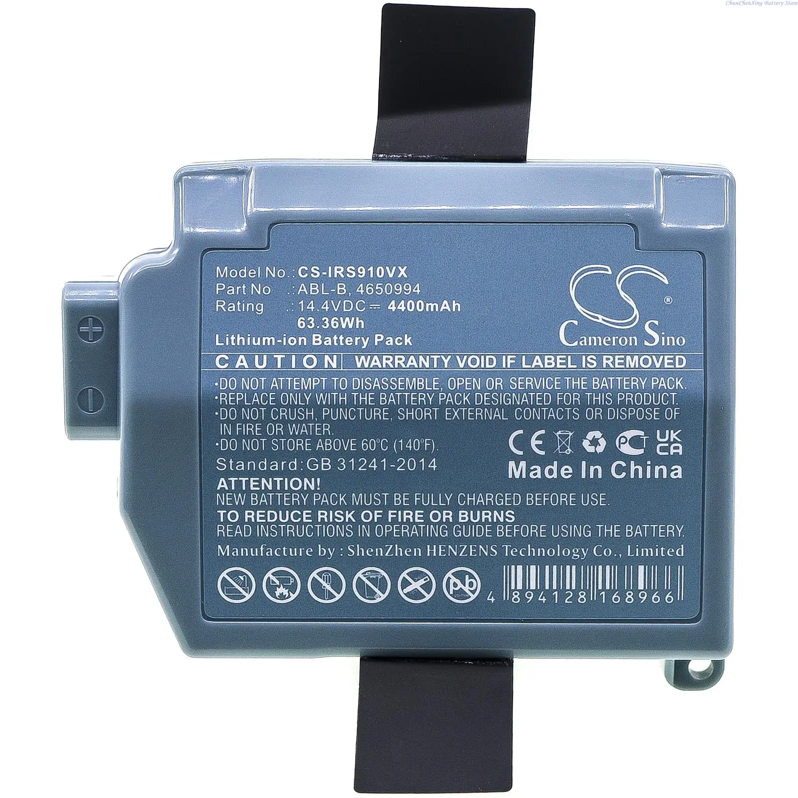 Cameron Sino 4400mAh Vacuum Battery ABL-B, 4650994 for iRobot Roomba S9, Roomba S9+, S955020