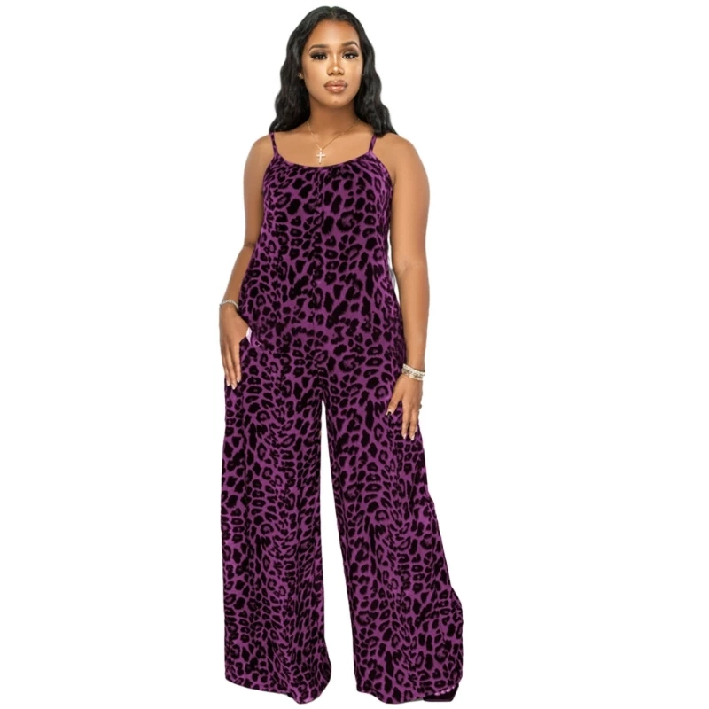 Stylish Leopard Print Jumpsuit for Women Comfortable and Fashionable Romper Outfit with Pockets