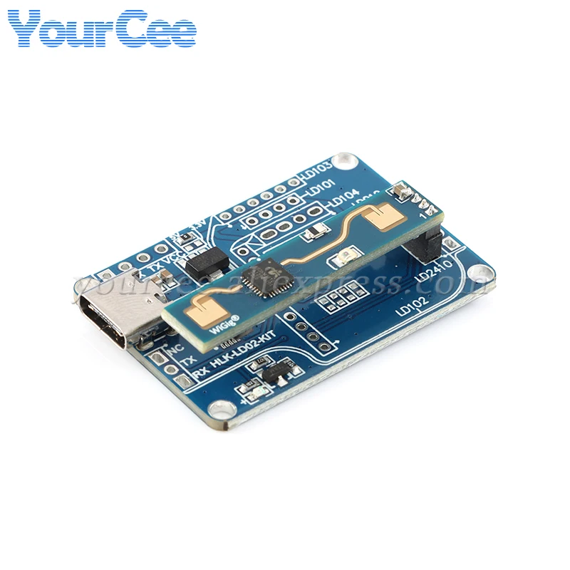 HLK-LD2410B Test Kit LD2410 24GHz 5V High Sensitivity Human Presence Status Sensing Radar Heartbeat Detection Sensor Module DIY