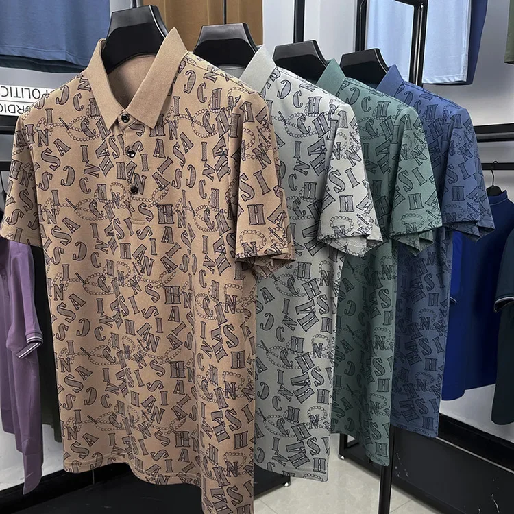 

New Men's Short Sleeved T Shirt Fashion Casual Shirt Tops Pullover Print POLO Tee