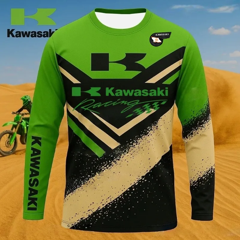 

Kawasaki's New Fast Drying Breathable Mountain Off-road Motorcycle Riding Long Sleeved Clothing, Mountain Bike Speed Control