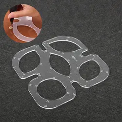 YOMDID Multifuction Round Corner Chopping Ruler Leather Cutting Positioning Ruler Durable Acrylic Leather Tools Sewing Accessory