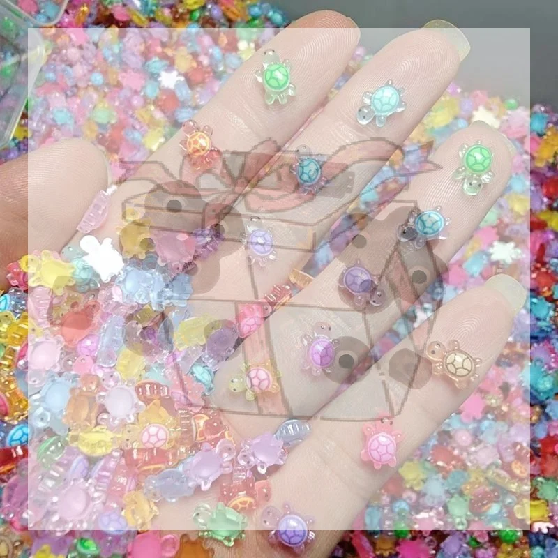 100Pcs Mini Resin Turtles Night Glow Turtle Figurines Multi-Function Glow in The Night Turtle Miniatures for Micro Landscaping