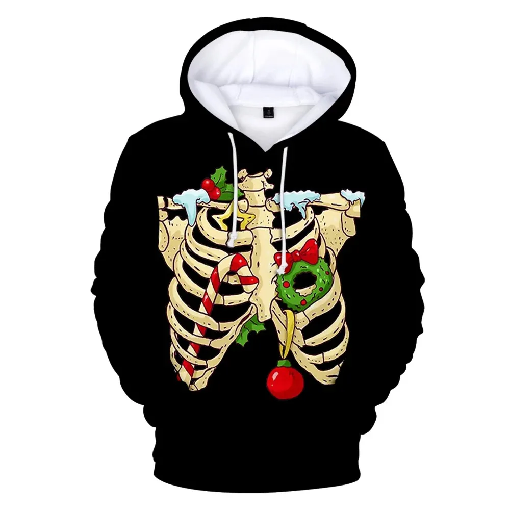 

Fashion Spring and Autumn Men's Sports Shirt Halloween Skull 3D Printed Hoodie Neutral Street Leisure Sports Hoodie Q0090