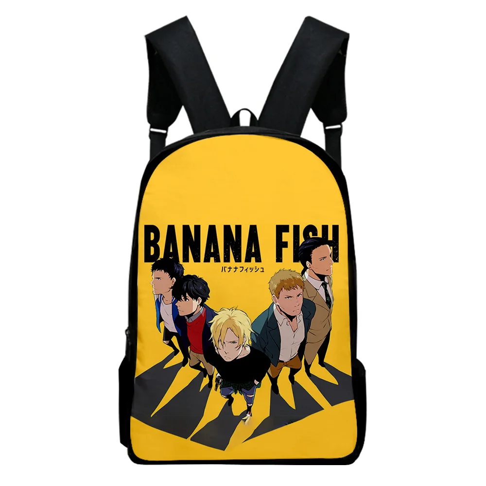 Classic Youthful  Funny Banana Fish Student School Bags Notebook Backpacks 3D Printed Oxford Waterproof Boys/Girls Travel Bags