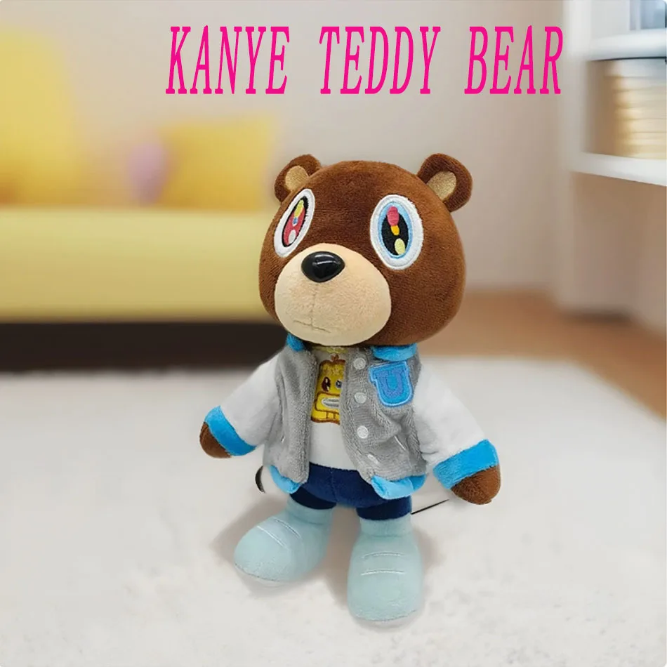 New Kawaii Kanye Dropout Bear Teddy Bear plush Toys Kanye WestGraduation Soft Stuffed Home Room Decor Birthday Gift 1/4pcs 26cm