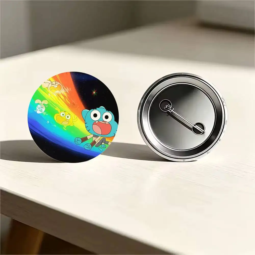 Cartoon The Amazing W-World of G-Gumball Badges 25 32 44 58 75 mm Round Cosplay Pin Bag Decor Fans Collect Friends Gifts Souv