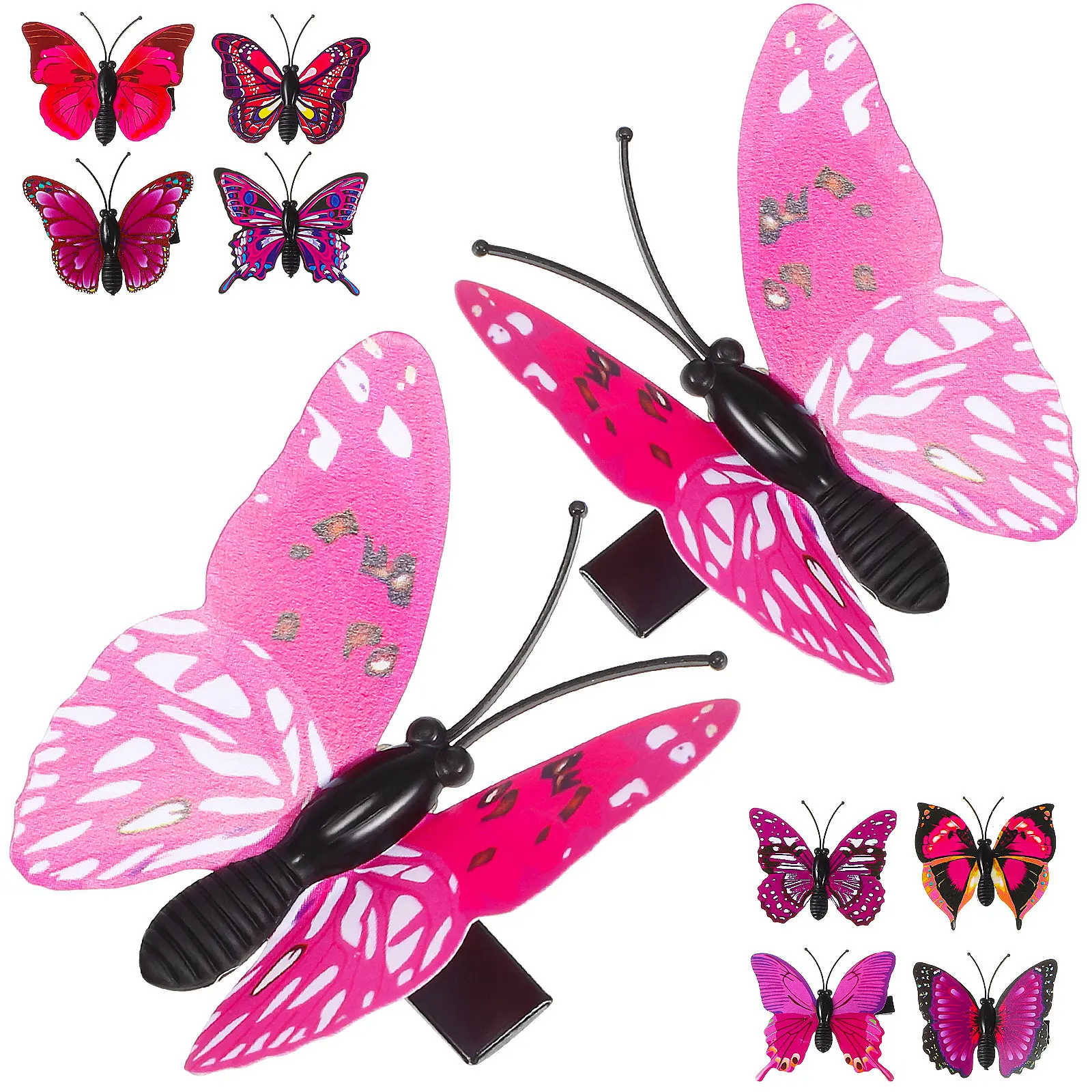 

10Pcs Purple Butterfly Hair Clips Adjustable Wings Lightweight Hair Accessories Party Decor Butterfly Barrettes