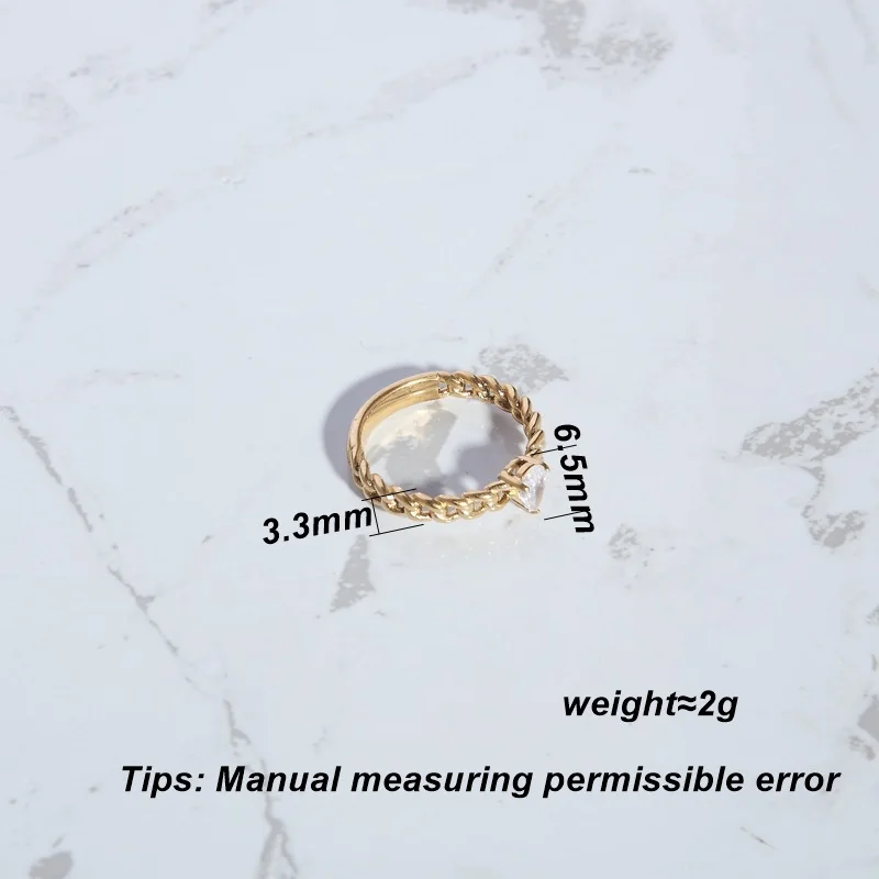 KITEAL Trendy Gold color size 6 7 8 Lady rings for women 2023 Chain Teardrop Zircon Ring Jewelry on the neck prices in euros