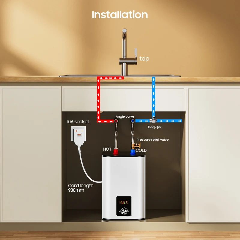 6 10 15 Liter Chauffe Eau Salle De Bain Tank Storage Under Sink Electric Hot Boiler Water Heater Geyser for Kitchen
