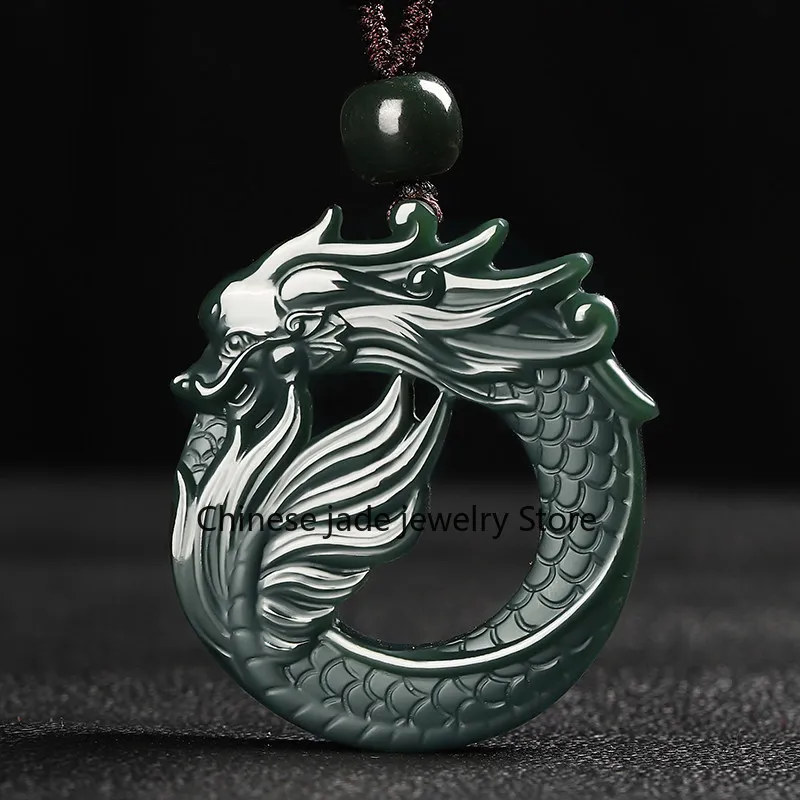 New genuine Xinjiang Hetian jade zodiac dragon jade pendant fine material double-sided dragon jade pendant men's and women's jad