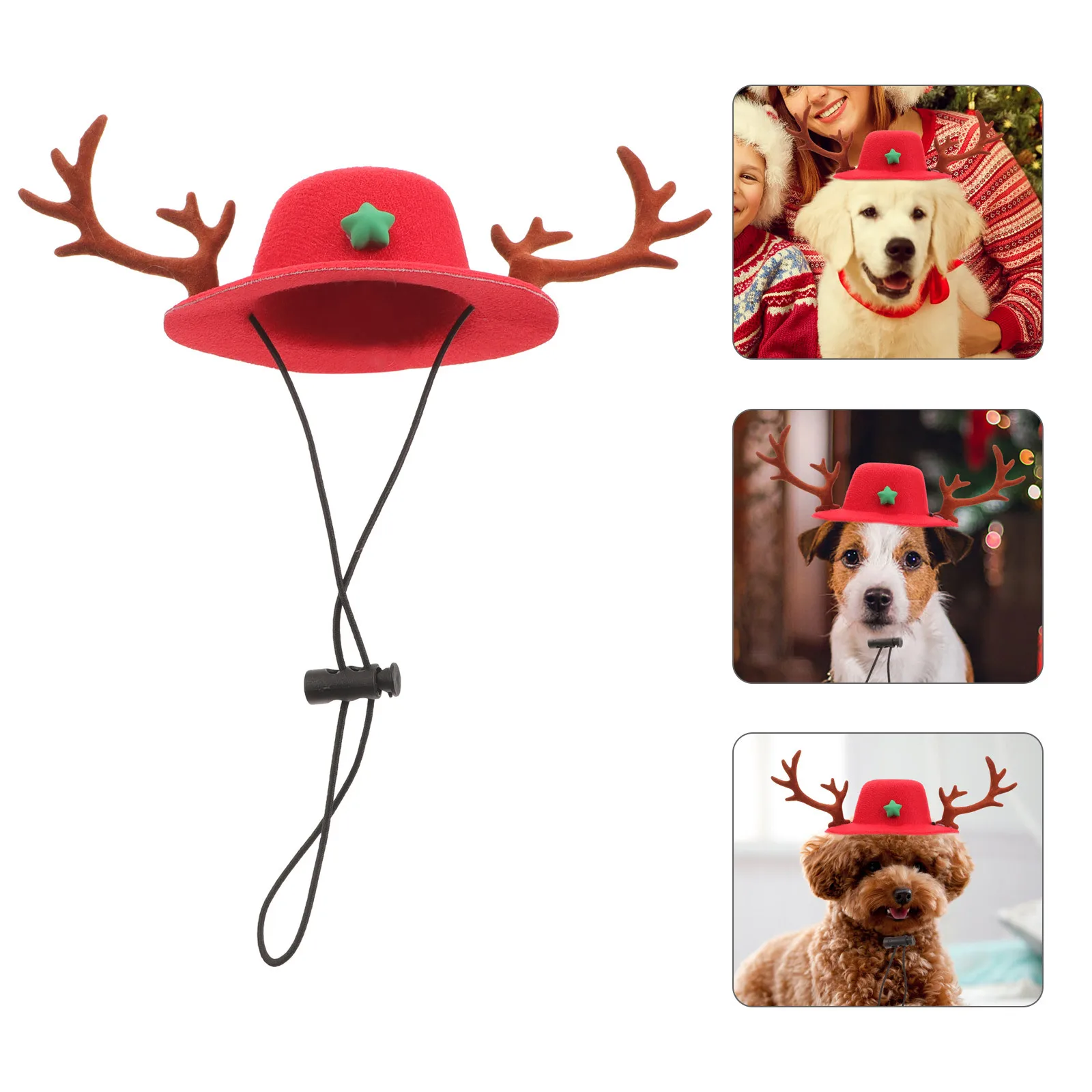 

Reindeer Antler Christmas Pet Hat Lightweight Comfortable Adjustable Dog Cat Party Costume Puppy Headwear Christmas Pet Hat