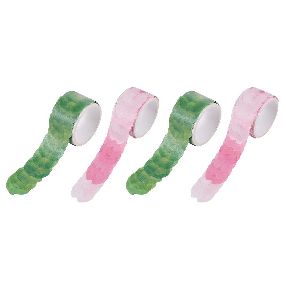 

4pcs 4 Rolls Petal Washi Tape Decorative Scrapbook DIY Supplies Sticky Craft Masking for Packaging Frame Wall Lamp Book Handmade