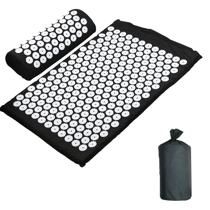 Extra Long Acupuncture Massage Yoga Acupressure Mat and Pillow Massage Cushion Relivev Stress Back Body Pine Yoga Mats Fitness массажная подушка с подогревом xiaomi 8h hot compression massage sleeping pillow zd2 pro