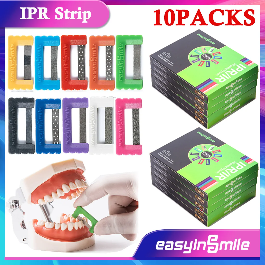 

Easyinsmile 10Packs Dental Orthodontic IPR Strips Interproximal Restoration Reduction System Autoclavable