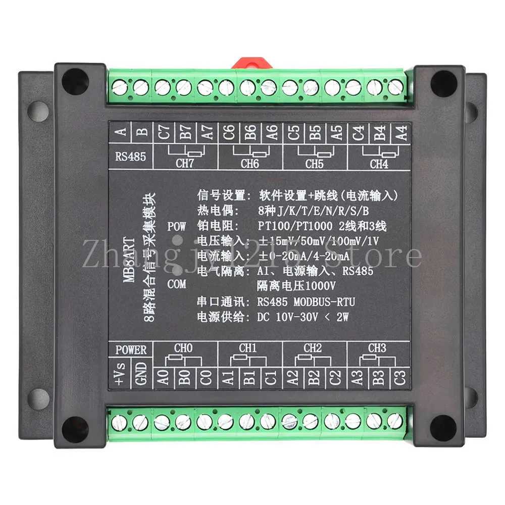 PT100 PT1000 8-channel Platinum Resistance RTD High-precision Temperature Acquisition Module MODBUS RS485