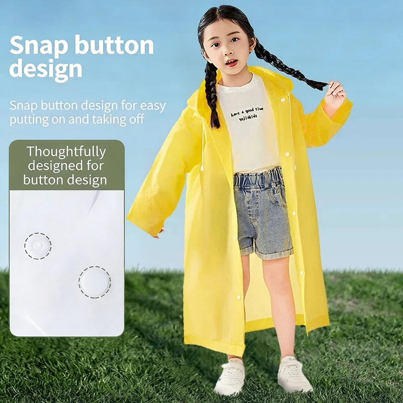 Disposable Children's Raincoat Extended Onesie Suitable For Children To Carry School Bags Long Rain Poncho